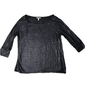 Joie Black Sparked Knit Top Shirt Sz XS Classic Old Money